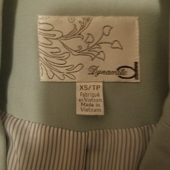 DYNAMITE Light teal blazer with striped lining - Picture 4 of 4